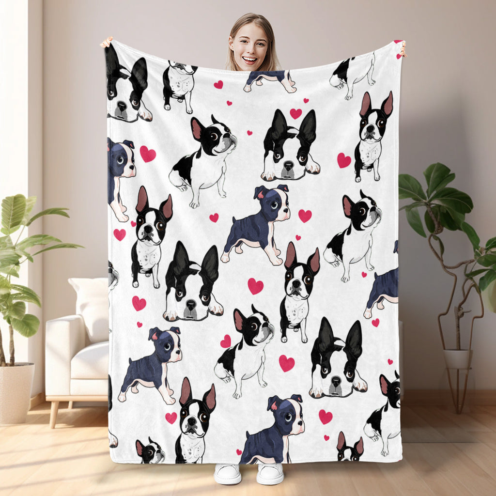 Fleece Dog Throw Blanket, 50 x 60-Inch