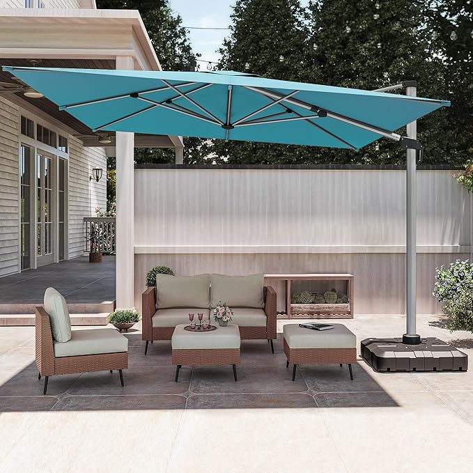 11 ft Square Cantilever Patio Umbrella, Green