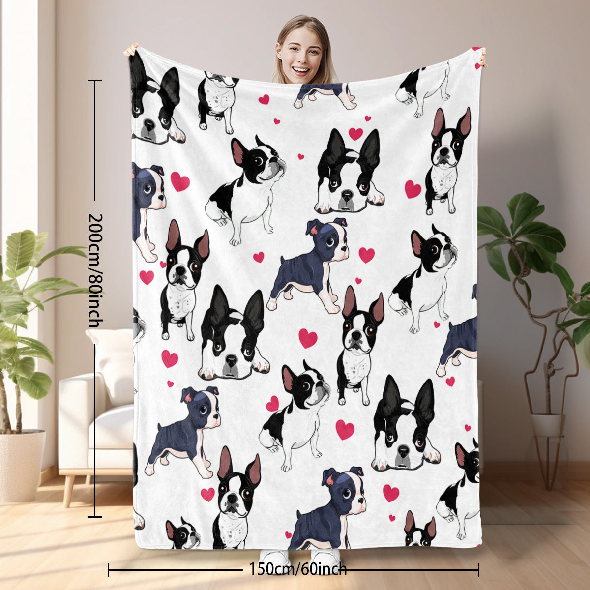 Fleece Dog Throw Blanket, 60 x 80-Inch