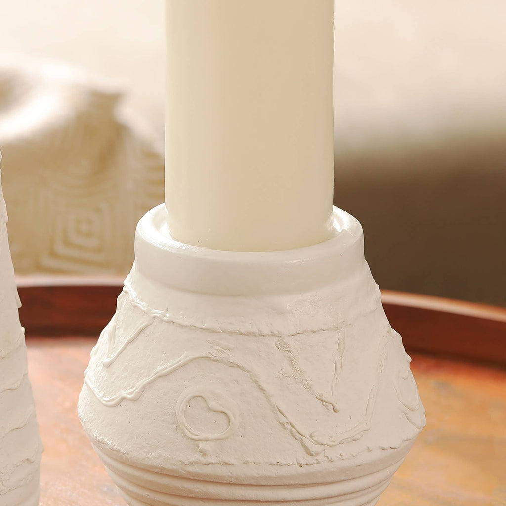 Organic Pattern Terracotta Candle Holder, 5.5-Inch