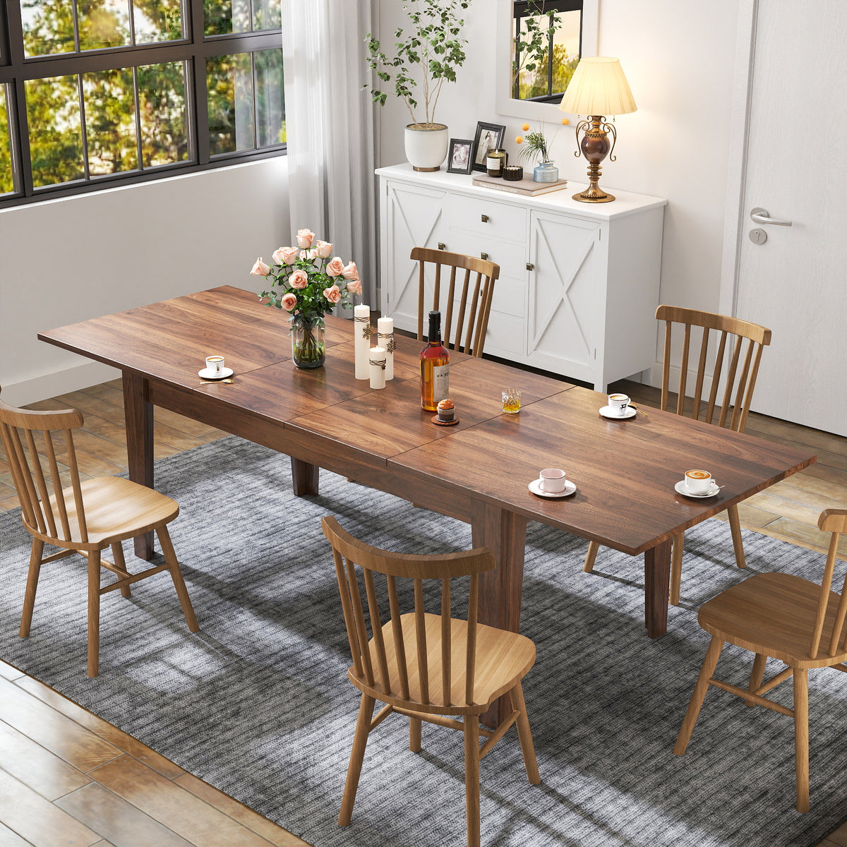 106.3-Inch Extendable Dining Table, Walnut