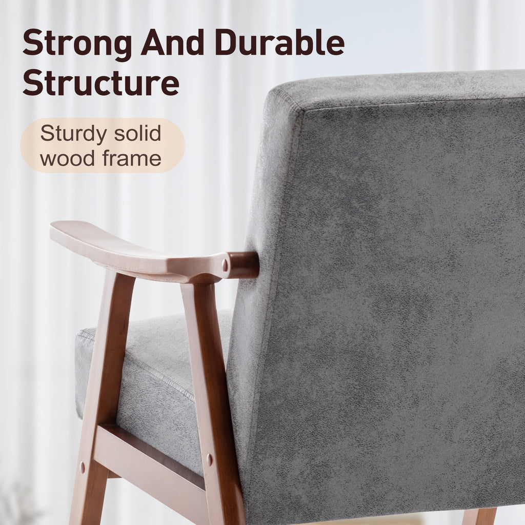 Mid-Century Wingback Accent Chair, Grey