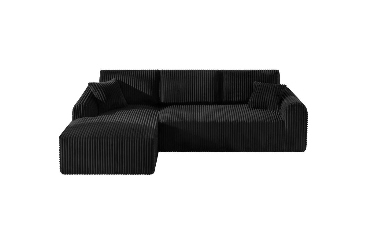 109-Inch Cloud Modular Sectional with Chaise, Black