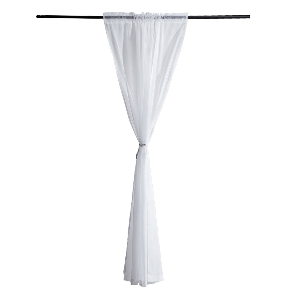 White Sheer Rod Pocket Curtains, 52 x 84-Inch, 2 Panels