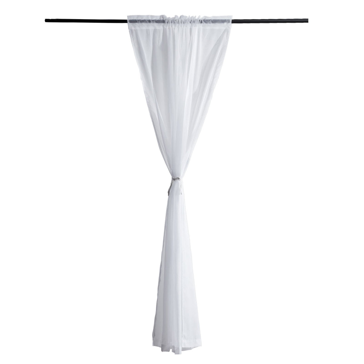 White Sheer Rod Pocket Curtains, 52 x 84-Inch, 2 Panels
