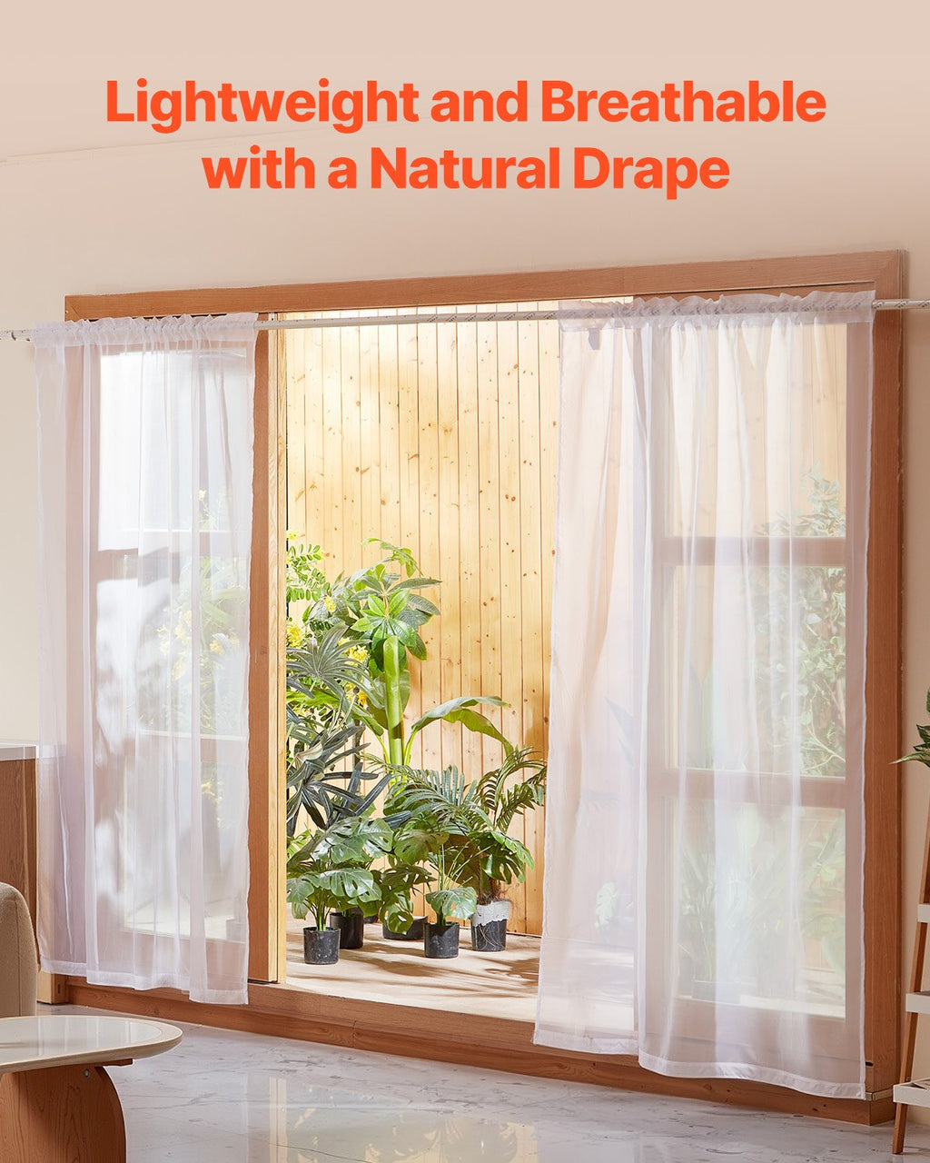 White Sheer Rod Pocket Curtains, 52 x 84-Inch, 2 Panels