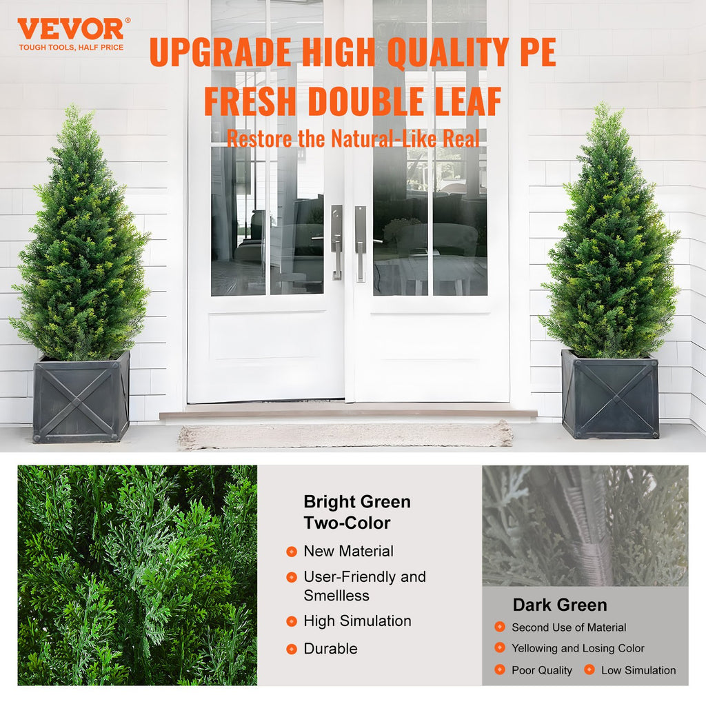 3 ft Artificial Cedar Topiary Trees, Set of 2