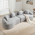 Curved Modular Sectional Sofa, 110 in, Grey