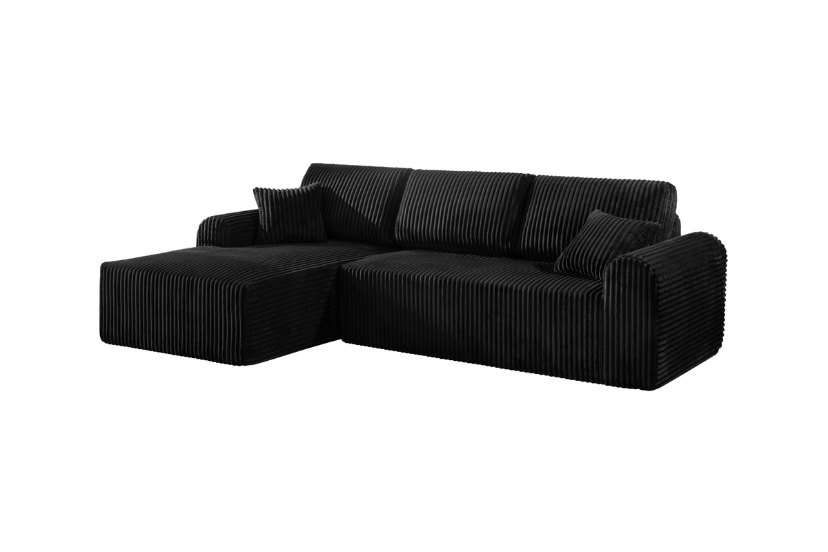 109-Inch Cloud Modular Sectional with Chaise, Black