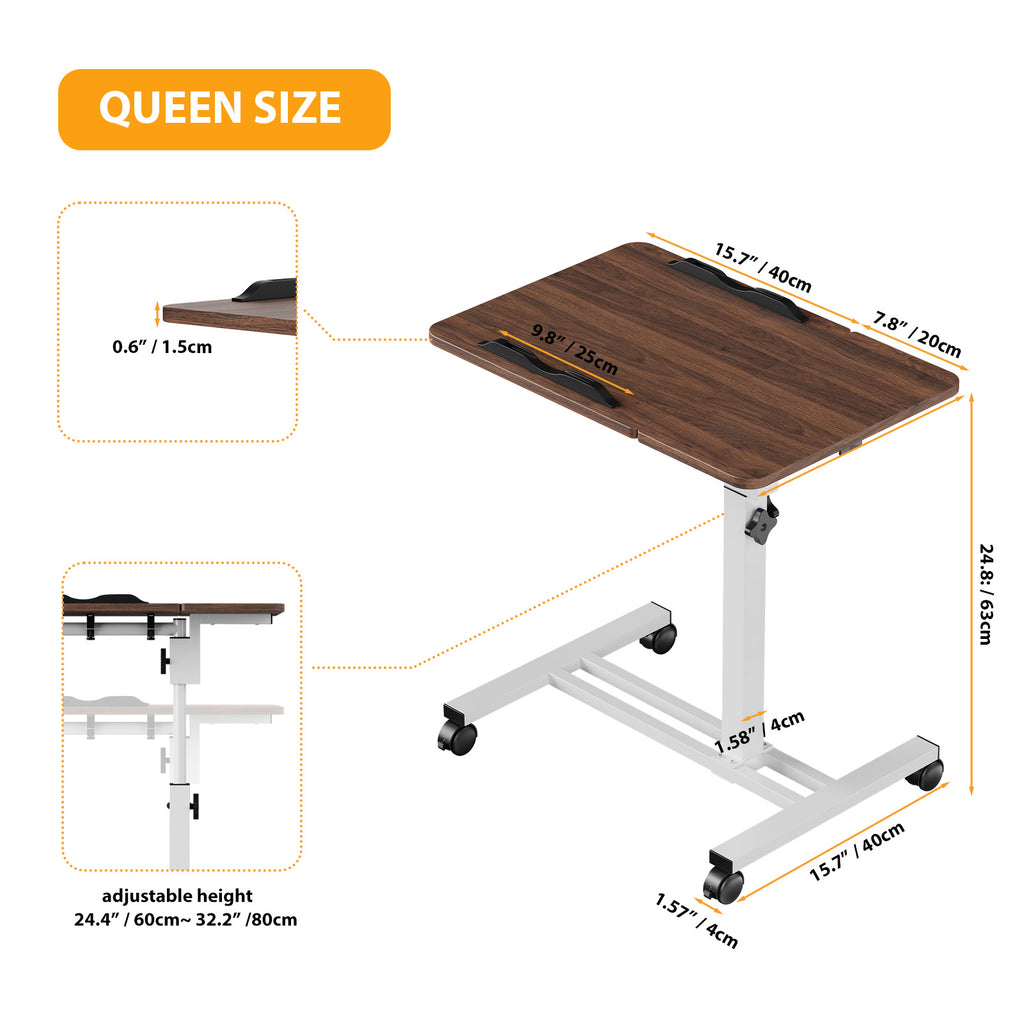 Rolling Standing Desk, Height Adjustable