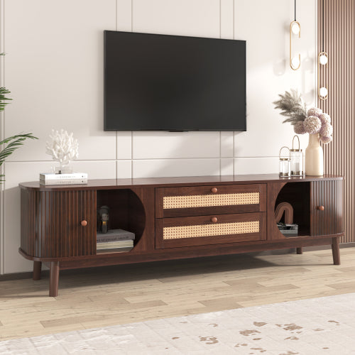Rattan TV Stand for TVs up to 75 in