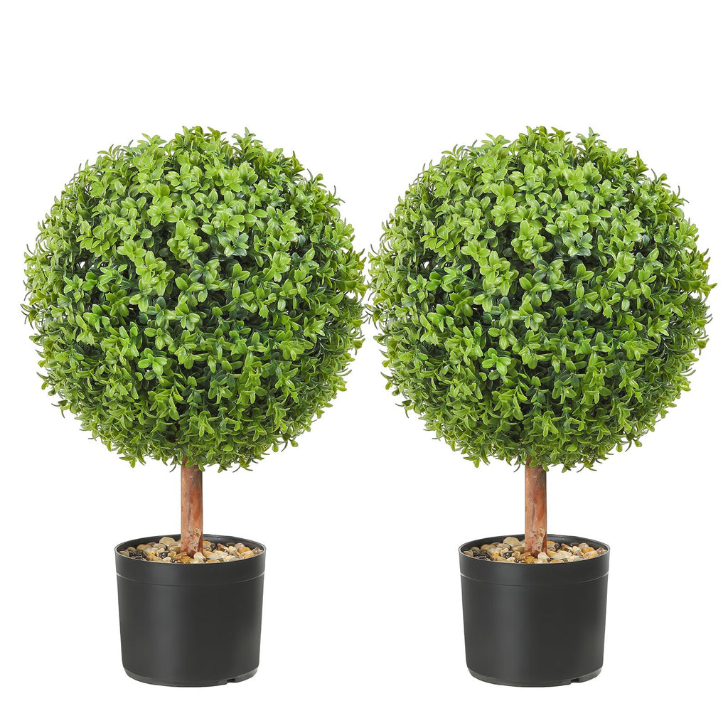 Artificial Boxwood Balls in Pots, 16-Inch, Set of 2