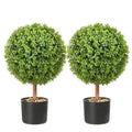 Artificial Boxwood Balls in Pots, 16-Inch, Set of 2