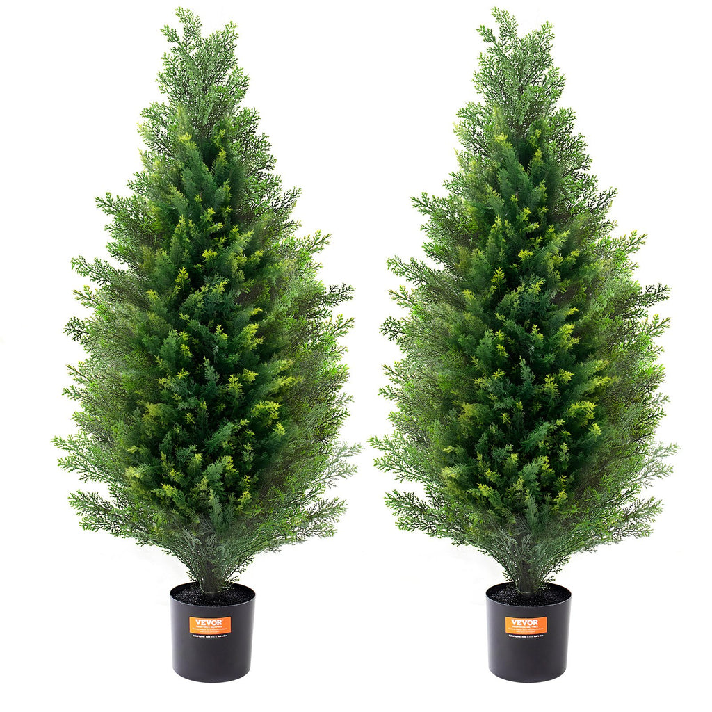 3 ft Artificial Cedar Topiary Trees, Set of 2