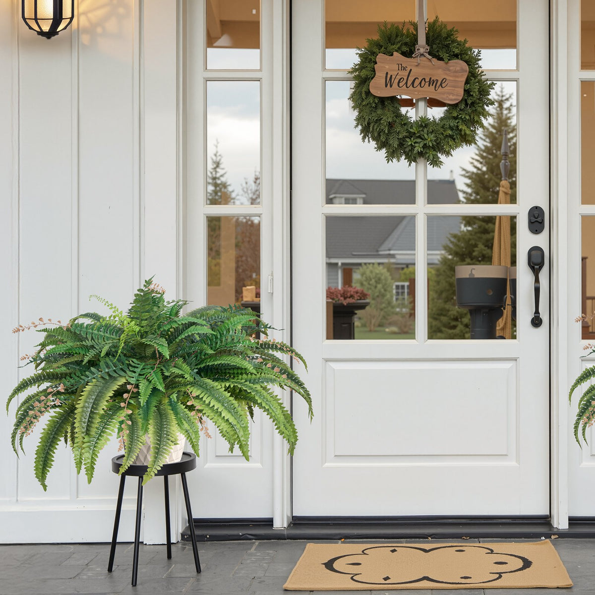 Artificial Hanging Boston Fern, 37 to 41-Inch Spread