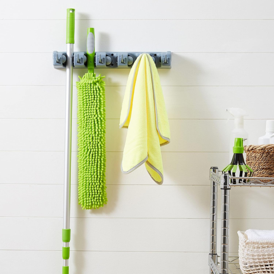 Wall-Mounted Broom and Mop Holder