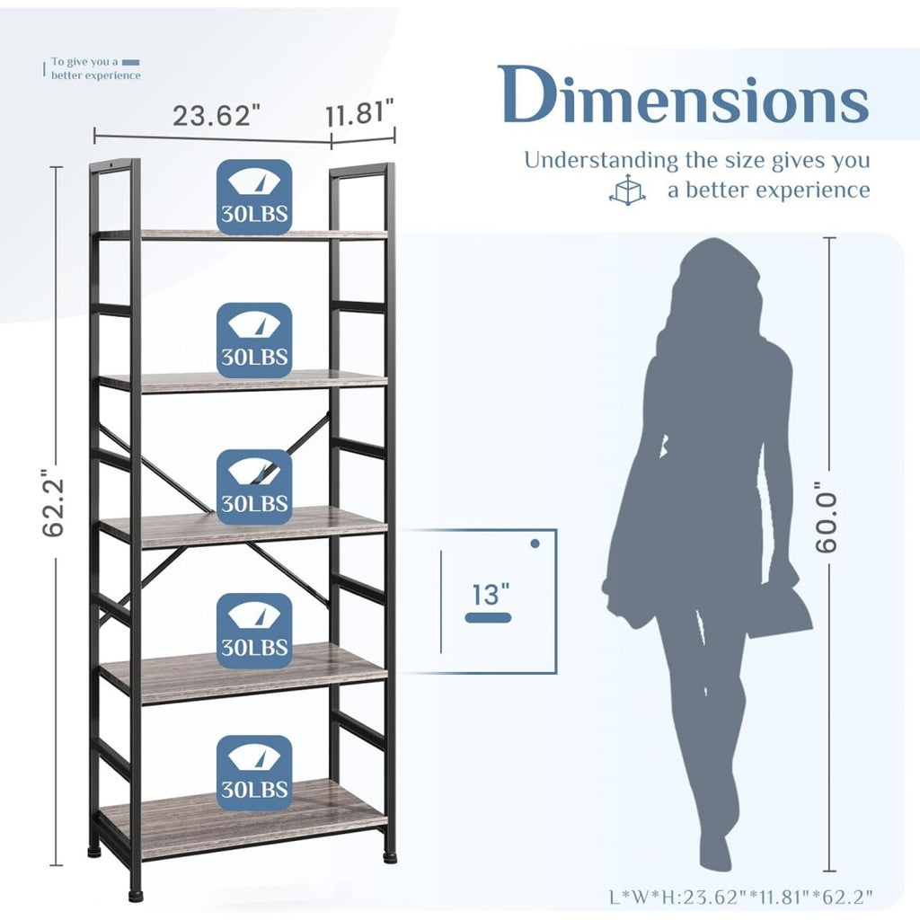 5-Tier Bookshelf