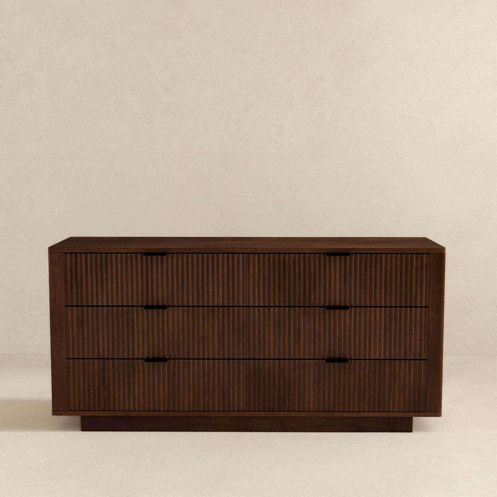 Mid-Century Walnut 6-Drawer Dresser