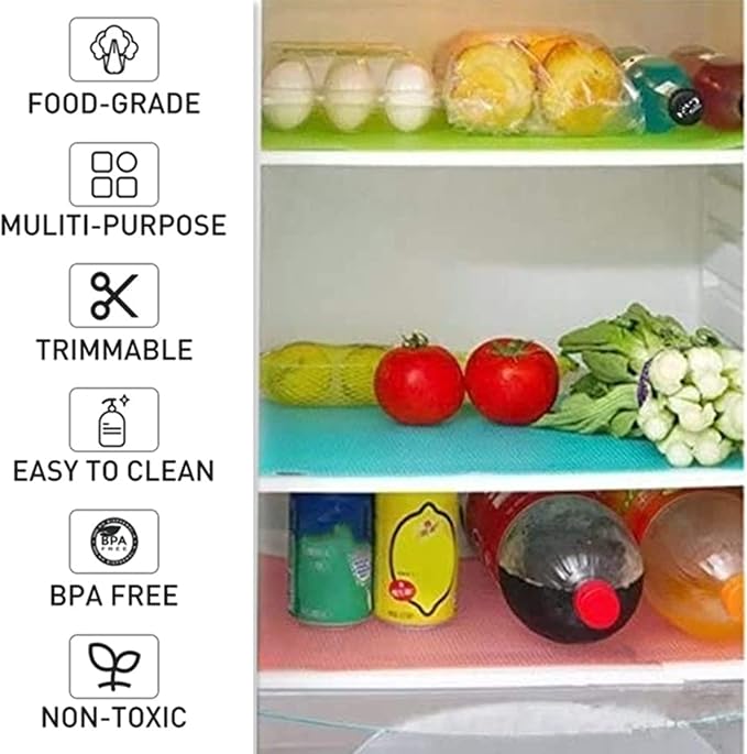 Washable Fridge Shelf Liners, 7-Pack