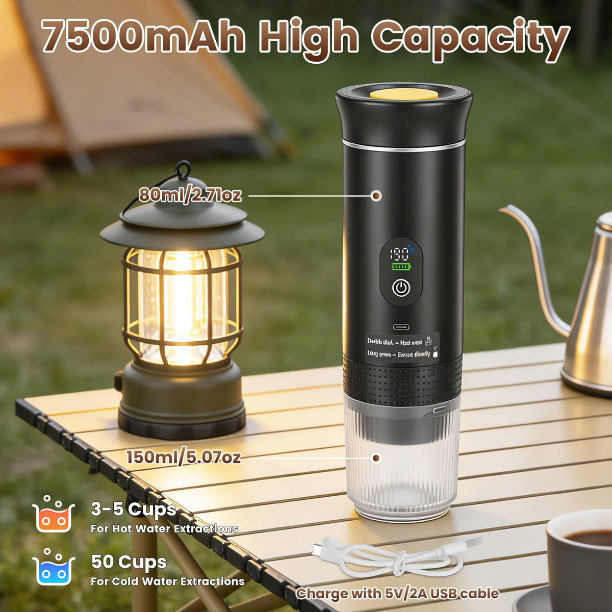 Portable Rechargeable Espresso Maker