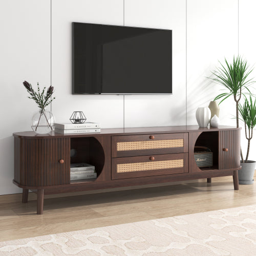 Rattan TV Stand for TVs up to 75 in