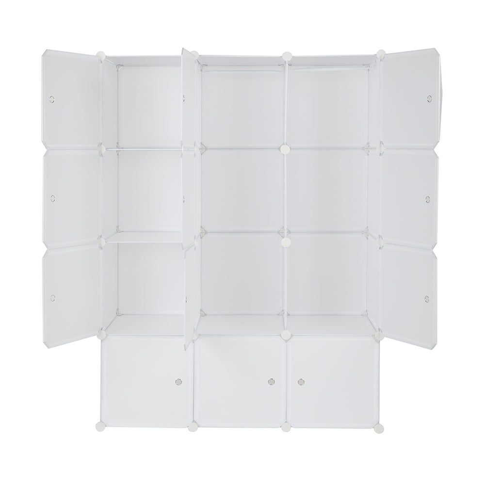 12-Cube Modular Wardrobe Organizer, White