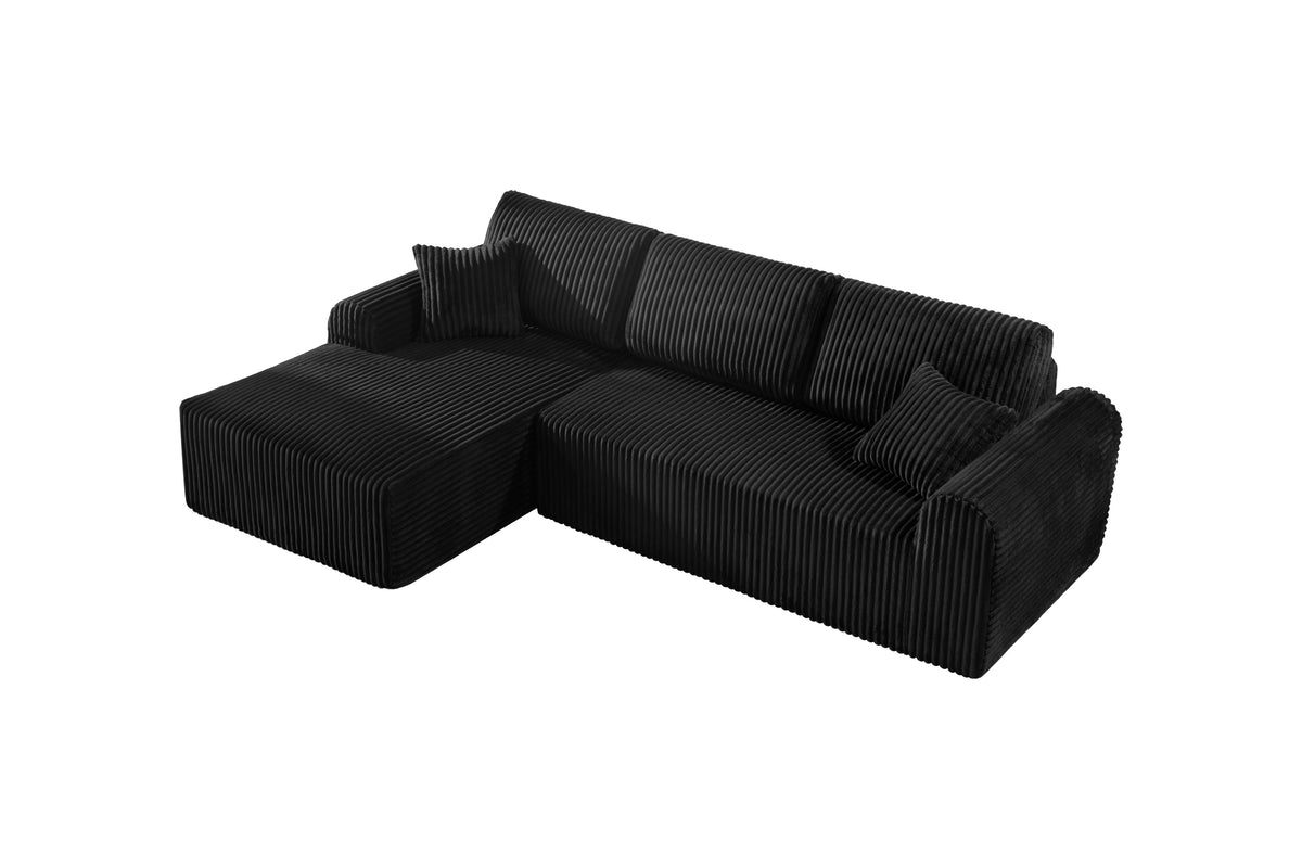 109-Inch Cloud Modular Sectional with Chaise, Black