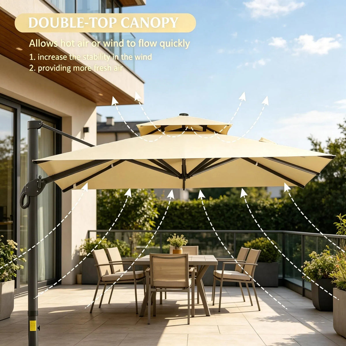 10 ft Cantilever Patio Umbrella, Beige
