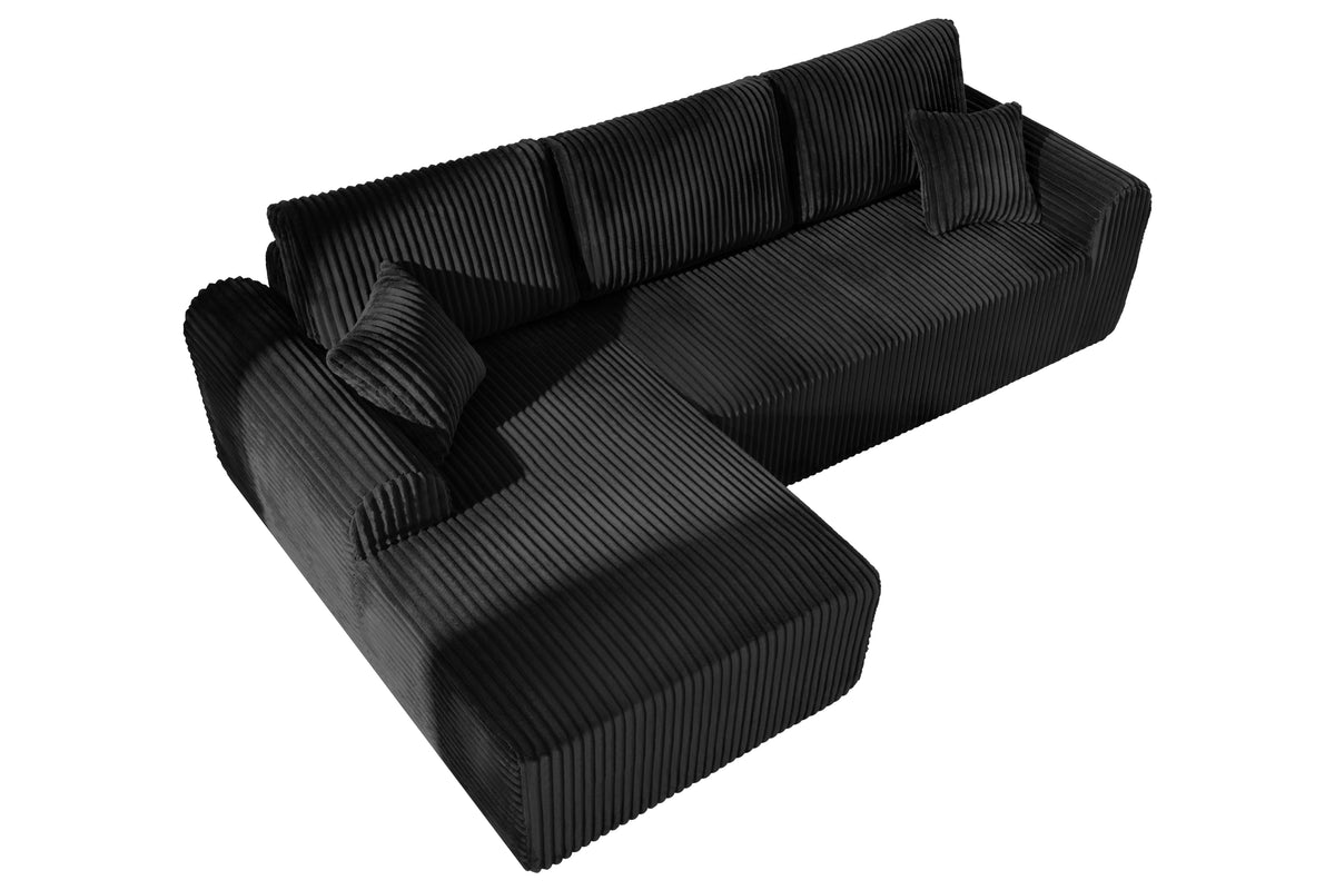 109-Inch Cloud Modular Sectional with Chaise, Black