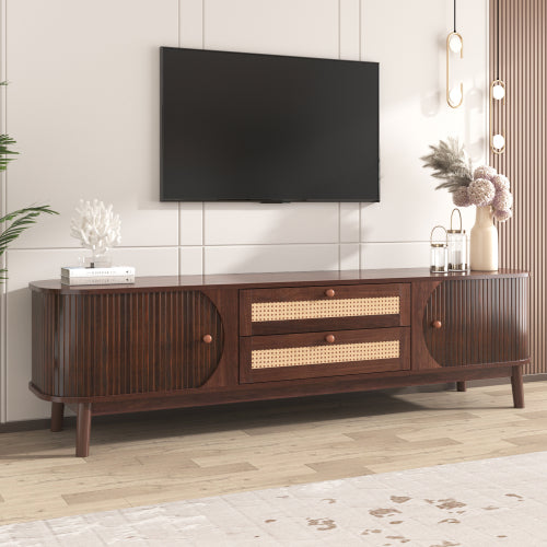 Rattan TV Stand for TVs up to 75 in