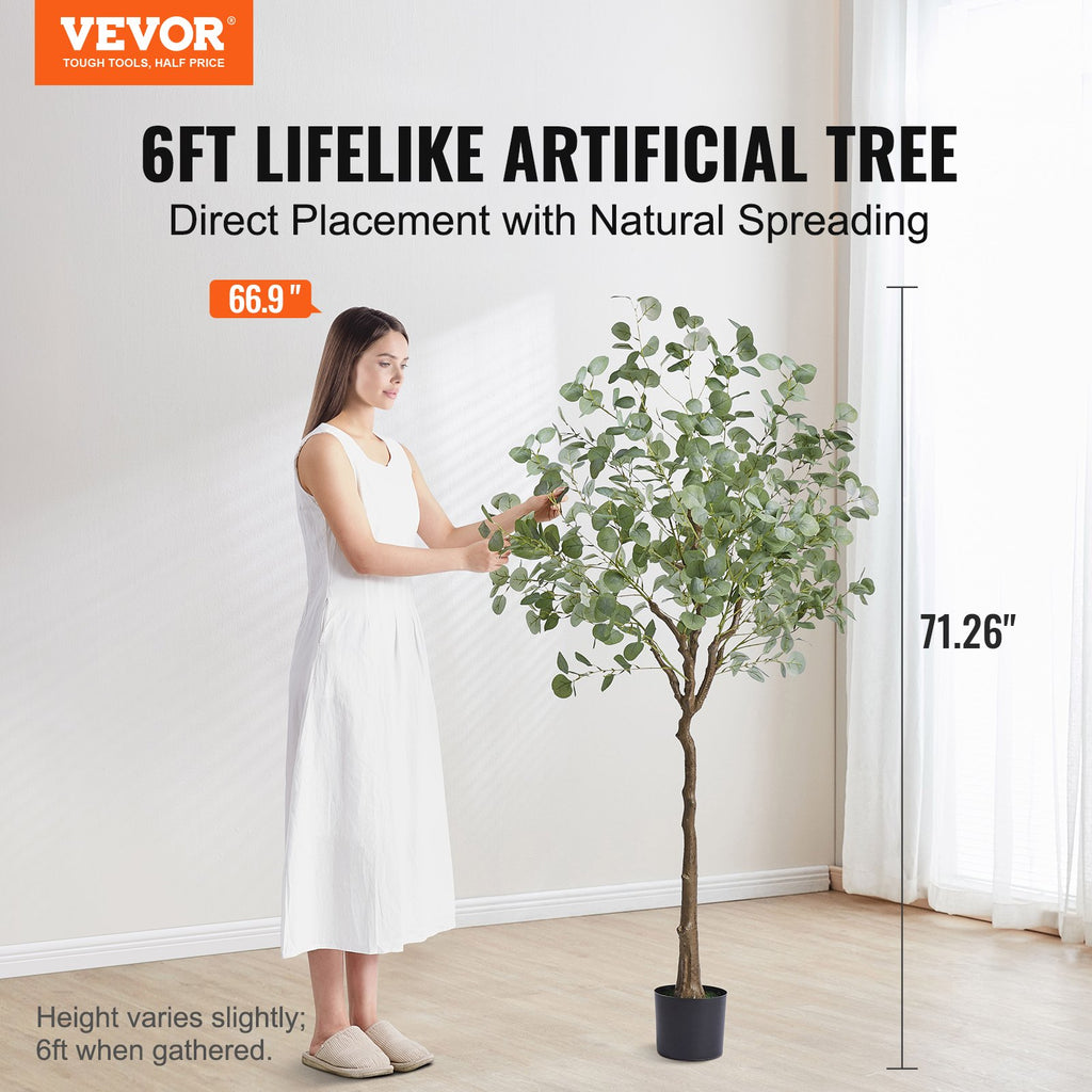6 ft Artificial Eucalyptus Tree in Pot