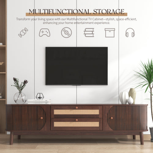 Rattan TV Stand for TVs up to 75 in