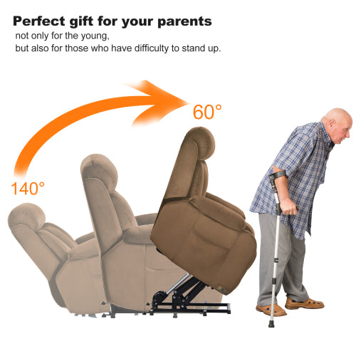 Power Lift Recliner Chair with Remote, Brown