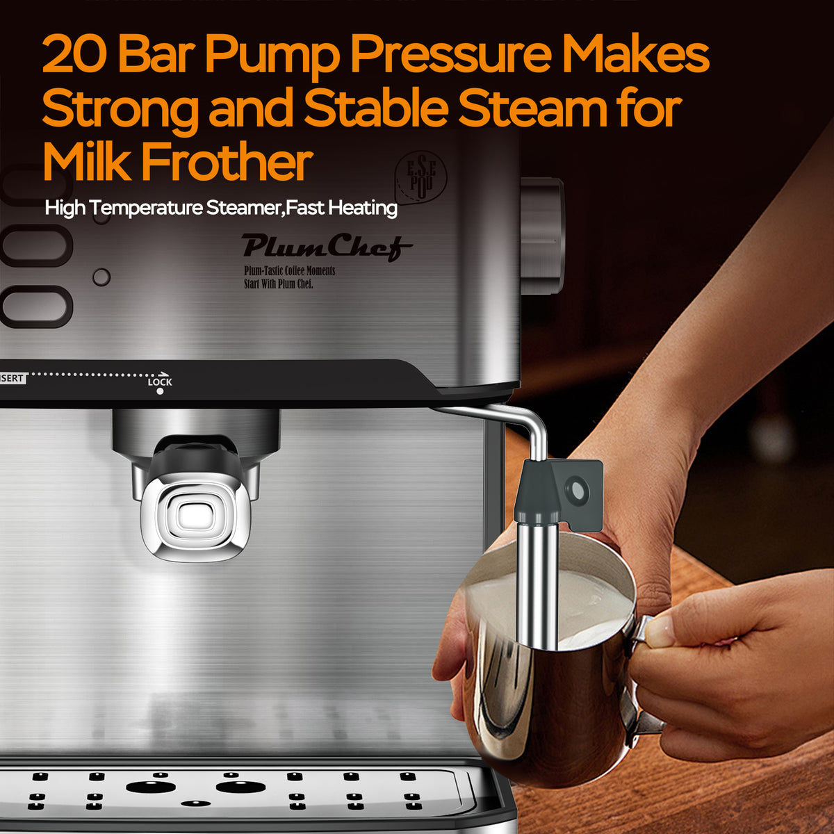 20-Bar Espresso Machine with Milk Frother