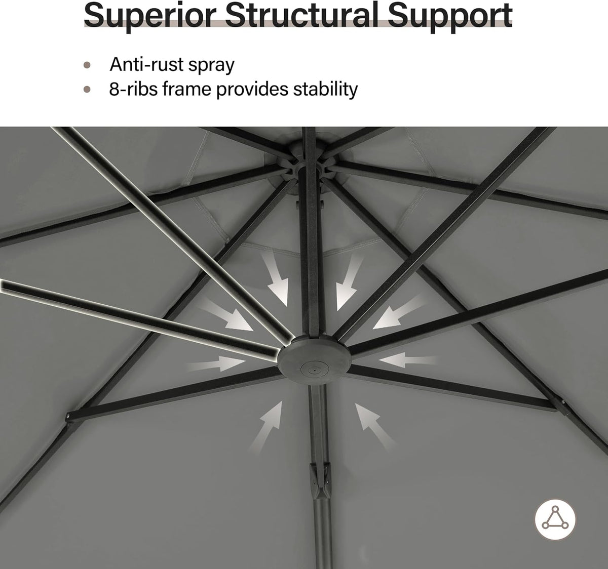 11 ft Round Cantilever Patio Umbrella with Base