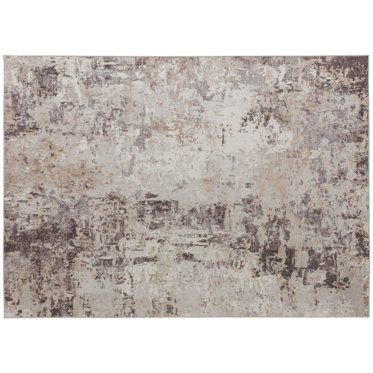 Chenille Abstract Area Rug, 5 x 7 ft, Mixed Brown