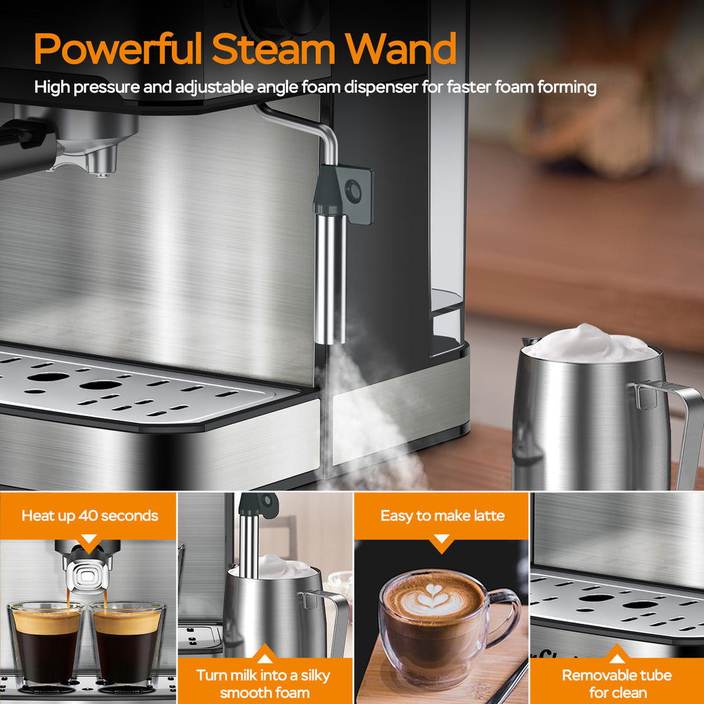 20-Bar Espresso Machine with Milk Frother