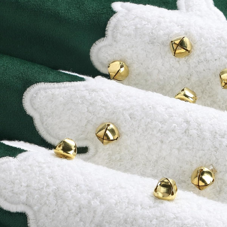 Tufted Chenille Christmas Pillow Cover, 18 x 18-Inch, Green