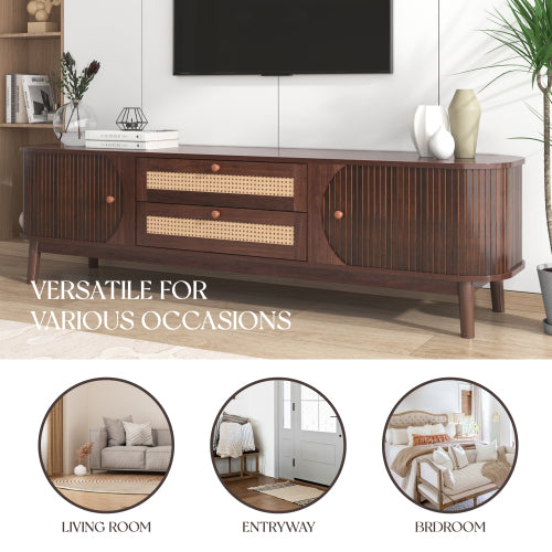 Rattan TV Stand for TVs up to 75 in