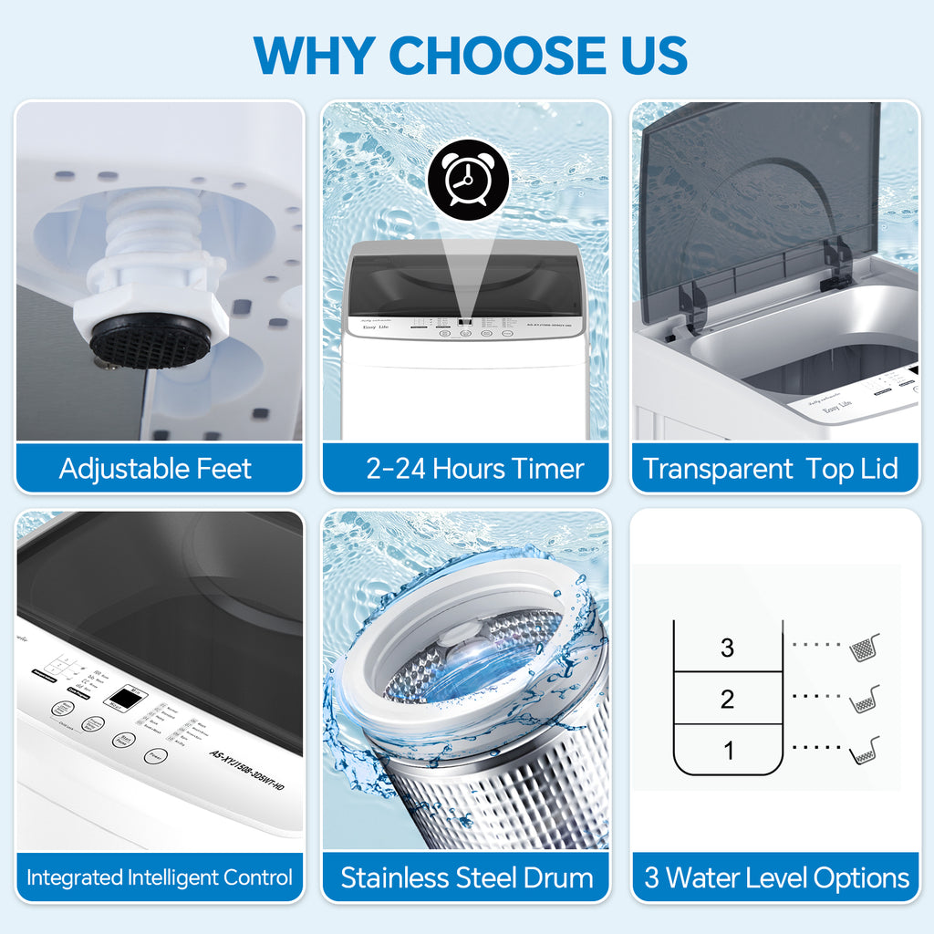 Fully Automatic Portable Washer, 7.7 lb