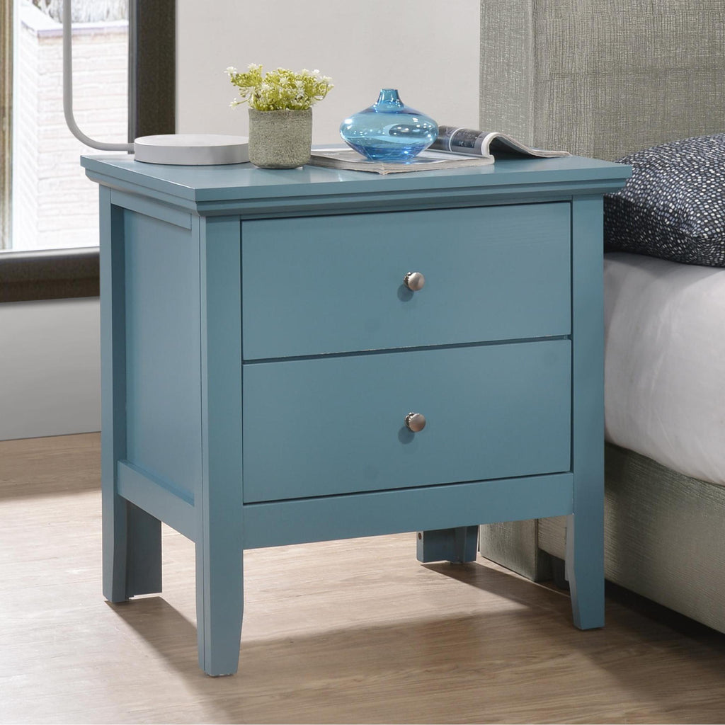Teal Nightstand with Drawers