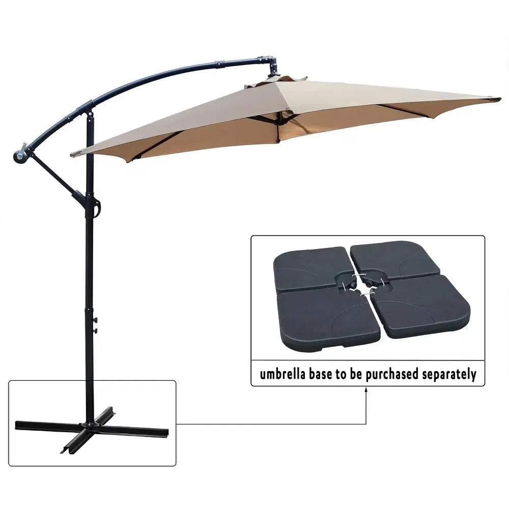 10 ft Offset Cantilever Umbrella with Crank, Tan