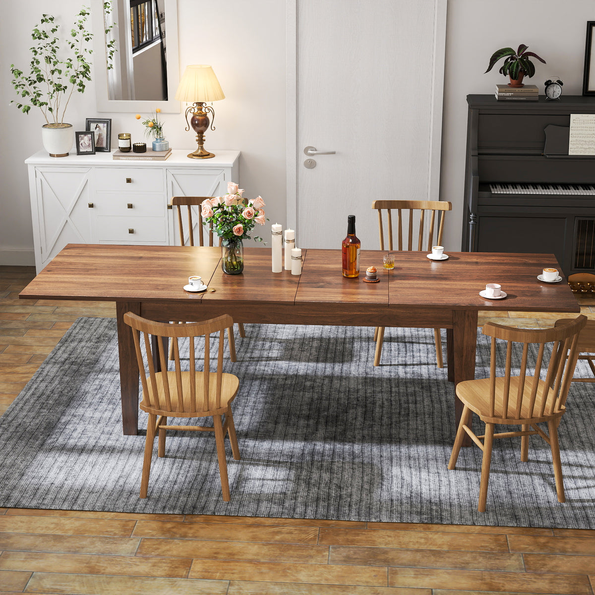 106.3-Inch Extendable Dining Table, Walnut